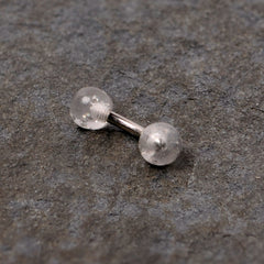 16G 1/4 Clear Speckled Acrylic Ends Curved Barbell