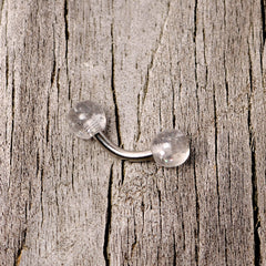 16G 1/4 Clear Speckled Acrylic Ends Curved Barbell