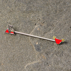 14G Red Itty Bitty Bikini Industrial Barbell 38mm