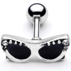 16G 1/4 Clear Gem 50s Retro Sunglasses Cartilage Tragus Earring