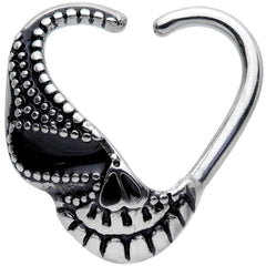 16G 3/8 Skull Halloween Right Heart Closure Ring