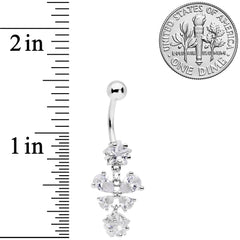 Clear Gem Star Bow Dangle Belly Ring