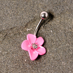 Spring Blossom Pretty Pink Flower Belly Ring