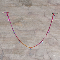 14G 5/8 Clear Gem Rainbow Autumn Leaves Dangle Nipple Chain