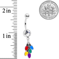 Clear Gem Christmas Lights Holiday Dangle Belly Ring