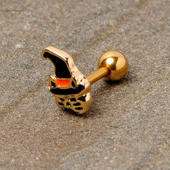 16G 1/4 Black Gold Tone Witch Hat Cat Halloween Cartilage Tragus
