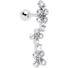 16G 1/4 Clear CZ Gem Loopy Garland Flower Cartilage Tragus