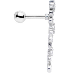 16G 1/4 Clear CZ Gem Loopy Garland Flower Cartilage Tragus