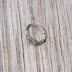 16G 3/8 Man in the Crescent Moon Teardrop Right Ear Closure Ring