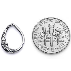 16G 3/8 Man in the Crescent Moon Teardrop Right Ear Closure Ring