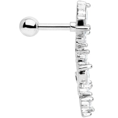 16G 1/4 Clear CZ Gem Butterflies Left Ear Cartilage Tragus