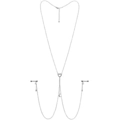 14G 5/8 Clear Gem Moon Heart Star Nipple Chain Necklace