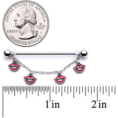 14G Monster Fang Halloween Chain Dangle Industrial Barbell 38mm