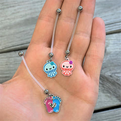 Bundle of Joy Baby Blue Squid Nautical Dangle Pregnancy Belly Ring