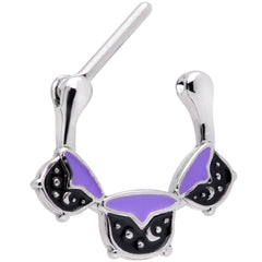 16G 3/8 Black Purple Cauldron Halloween Cartilage Clicker
