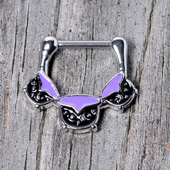 16G 3/8 Black Purple Cauldron Halloween Cartilage Clicker