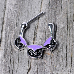 16G 3/8 Black Purple Cauldron Halloween Cartilage Clicker