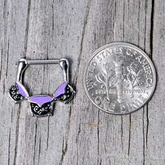 16G 3/8 Black Purple Cauldron Halloween Cartilage Clicker