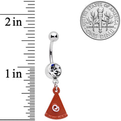 Clear Gem Pumpkin Pie Holiday Thanksgiving Dangle Belly Ring