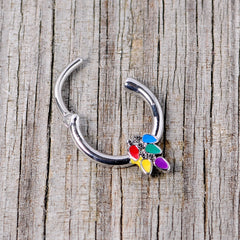 16G 3/8 Christmas Lights Holiday Septum Clicker