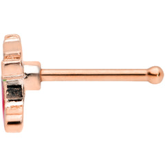 20G 7mm Rose Gold Tone Red White Christmas Stocking Nose Bone