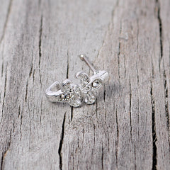 20G 3/8 Clear Gem Fleur De Lis Faux Hoop Nose Bone