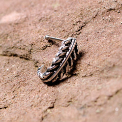 20G 3/8 Steel Feather Faux Hoop Nose Bone