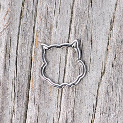 16G 3/8 Steel Barn Owl Halloween Cartilage Closure Ring