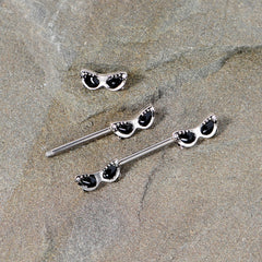 14G 9/16 Clear Gem 50s Retro Sunglasses Barbell Nipple Ring Set