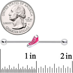 14G Pink High Top Sneaker Industrial Barbell 38mm