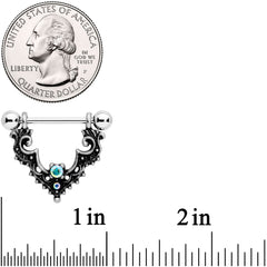 14G 9/16 Aurora Gem Baroque Bat Nipple Shield Set