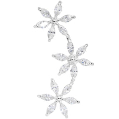 16G 1/4 Clear CZ Gem Tri Flower Cartilage