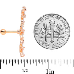 16G 1/4 Clear CZ Gem Rose Gold Tone Tri Flower Cartilage