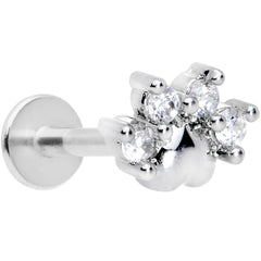 16G 5/16 Clear CZ Gem Paw Print Cat Labret Monroe Tragus