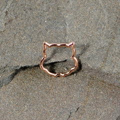 16G 3/8 Rose Gold Tone Barn Owl Halloween Closure Ring