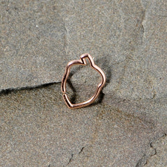 16G 3/8 Rose Gold Tone Autumn Acorn Closure Ring