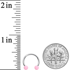 16G 3/8 Pink Peach Matte Horseshoe Circular Barbell Set of 4