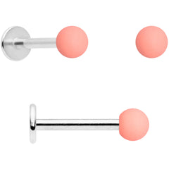 16G 5/16 Peach Brown White Matte Labret Monroe Tragus Set of 4