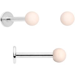 16G 5/16 Peach Brown White Matte Labret Monroe Tragus Set of 4