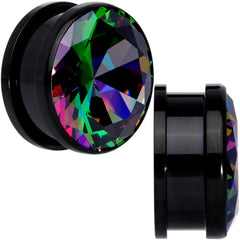 Vitrail CZ Gem Black Screw Fit Plug Set