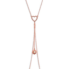 14G 5/8 Aurora Gem Rose Gold Hue Star Sun Nipple Chain Necklace