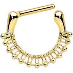 16G 5/16 Gold Tone Textured Frill Septum Clicker