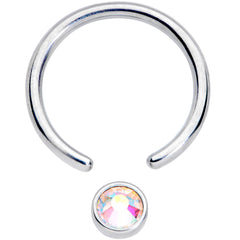16G 3/8 Aurora Gem 4mm Disc BCR Ball Closure Ring