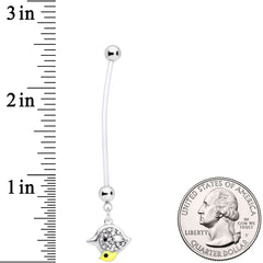 Clear Gem Clear Bioplast Mom Bird Dangle Pregnancy Belly Ring