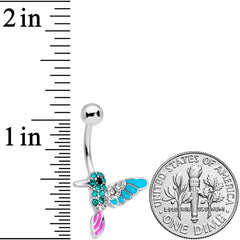Clear Green Gem Summer Hummingbird Belly Ring