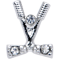 16G 5/16 Clear CZ Gem Crossed Golf Clubs Labret Monroe Tragus