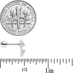 16G 1/4 Clear Gem Weightlifting Barbell Cartilage Tragus Earring
