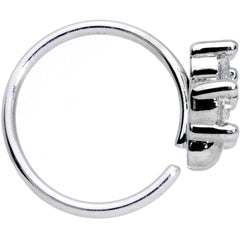 20G 5/16 Clear Gem Paw Print Cat Nose Hoop