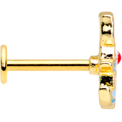 16G 5/16 Gold Tone Blue White Mermaid Cat Labret Monroe Tragus