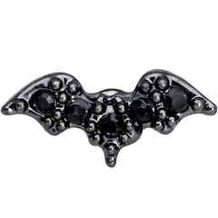 16G 1/4 Black Gem Black Bat Halloween Cartilage Tragus Earring